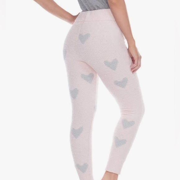 NWT Honeydew Intimates Chenille Pink Glisten Heart Print Jogger Pants Size Large - Picture 2 of 15